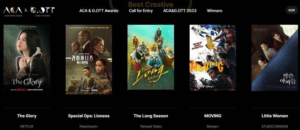 tangkapan layar nominasi Asia Content Awards and Global OTT Awards (Dok. Global OTT Awards)