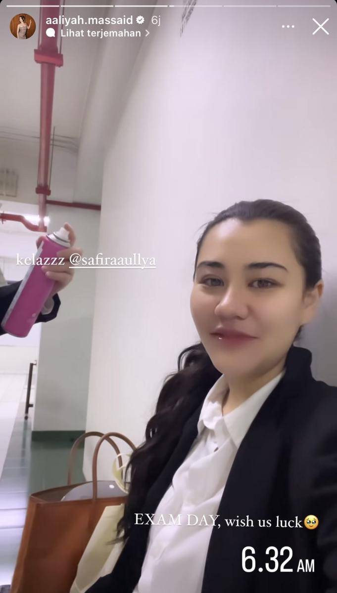 potret Aaliyah Massaid ikuti ujian di kampus (Instagram.com/aaliyah.massaid)