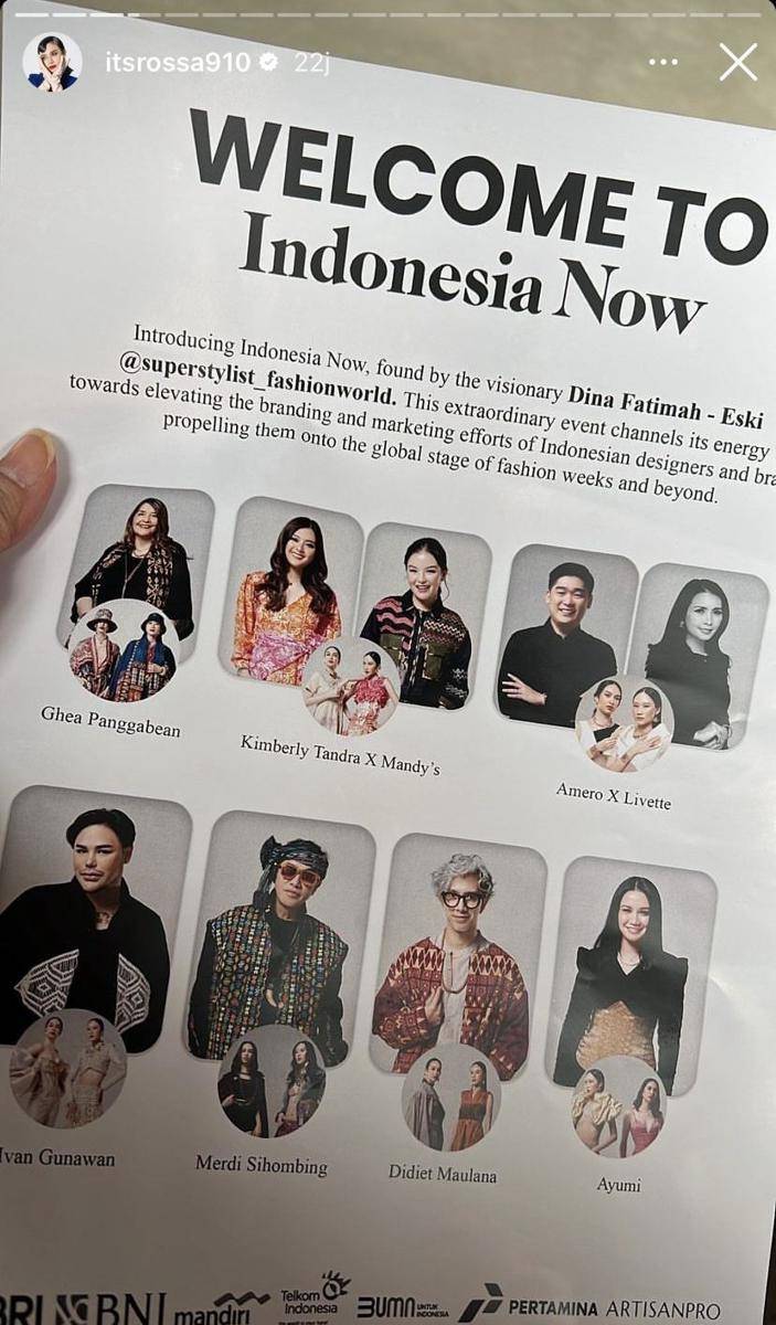 potret Rossa dukung Ivan Gunawan di event NYFW 2023 (Instagram.com/itsrossa910)