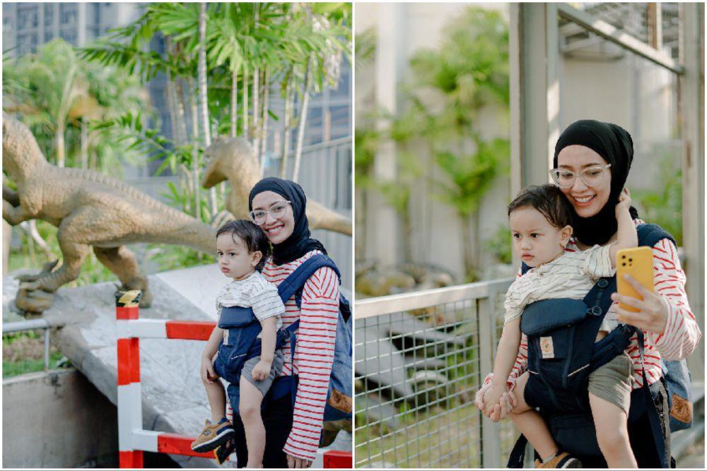 10 Potret Mega Iskanti Ajak Anak Lihat Dinosaurus, Menegangkan!