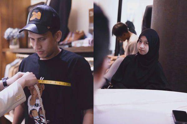 Egy Maulana fitting baju pengantin (instagram.com/jonathanwongso)