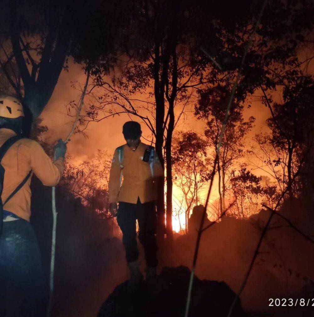 illustrasi kebakaran gunung Ciremai (instagram.com/bpbdkuningan)