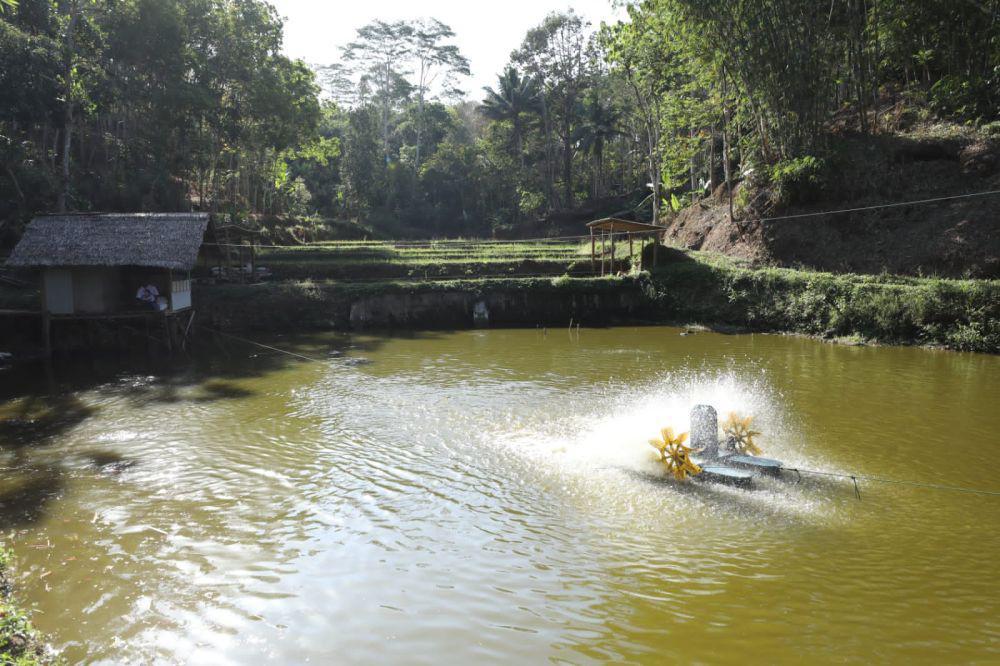 Warga Tasikmalaya Budi Daya Ikan dengan Kincir Angin