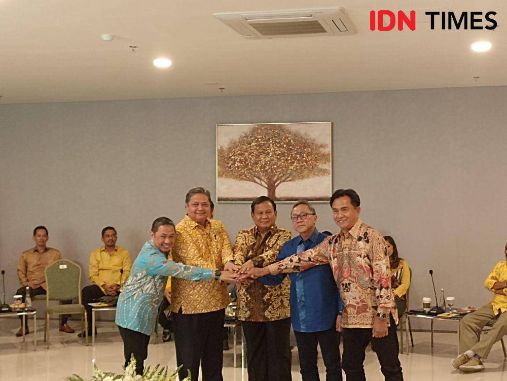 Koalisi Indonesia Maju (KIM) berkumpul di DPP Golkar, Jakarta Barat, Kamis (14/9/2023) malam (IDN Times/Lia Hutasoit)