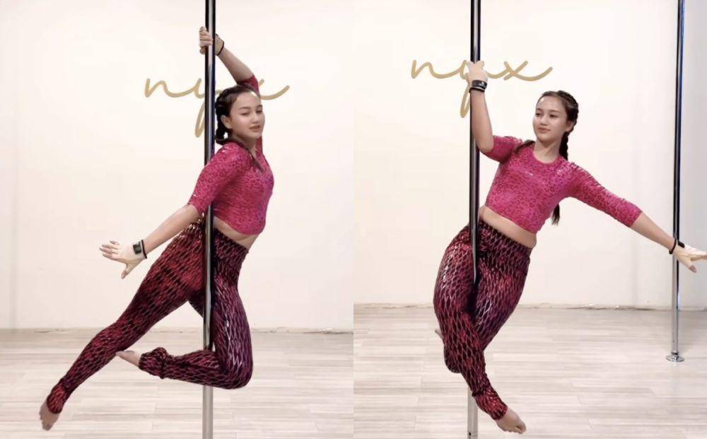 potret Nanda Arsyinta latihan pole dance (Instagram.com/nandaarsynt)