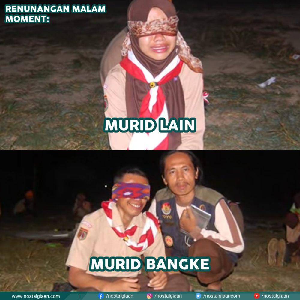 meme momen masa kegiatan Pramuka di sekolah (twitter.com/nostalgiaancom)