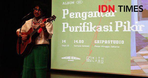 Kunto Aji dalam konferensi pers album Pengantar Purifikasi Pikir (IDN Times/Alfiana)