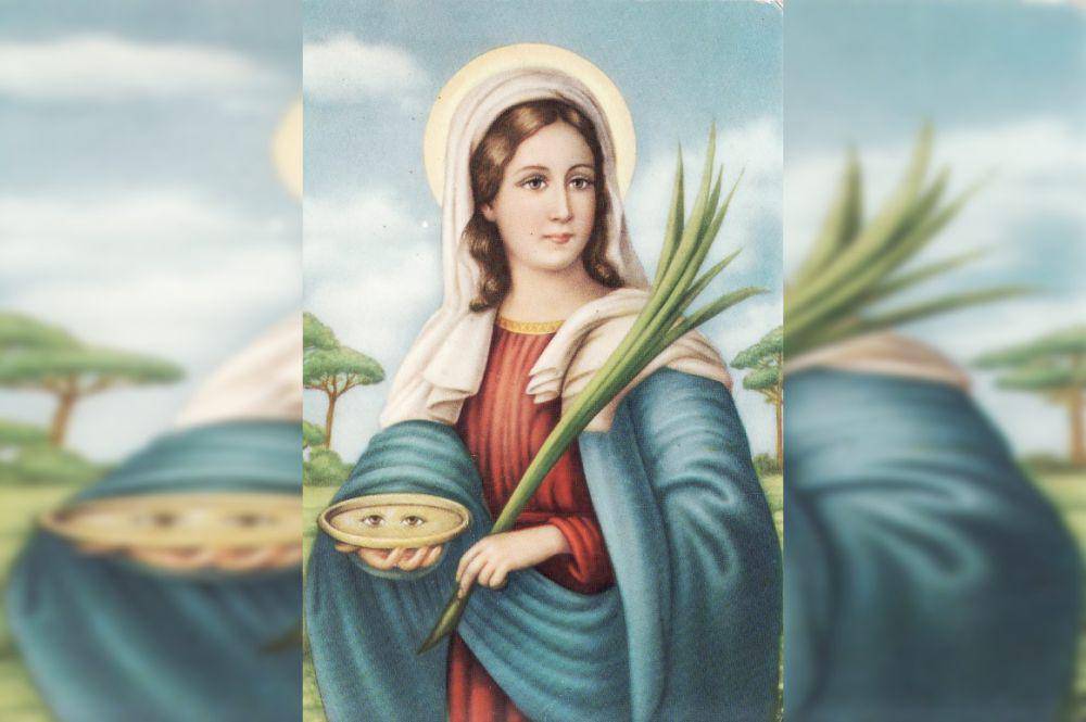 ilustrasi penggambaran populer Santa Lusia (commons.wikimedia.org/Serse82)