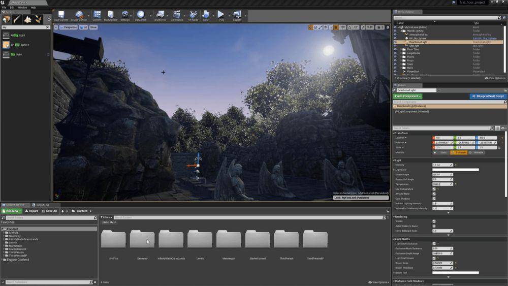tampilan Unreal Engine, salah satu game engine terpopuler (unrealengine.com)