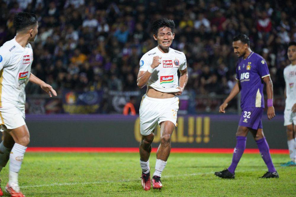 Selebrasi Firza Andika usai membobol gawang Persik, Minggu (17/9/2023). (Dok. Persija).