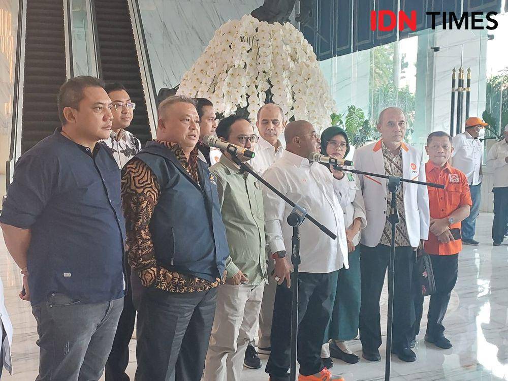 Tiga Sekretaris Jenderal dari Koalisi Perubahan bertemu dalam rapat lanjutan di NasDem Tower pada Senin, 18 September 2023. (IDN Times/Santi Dewi)