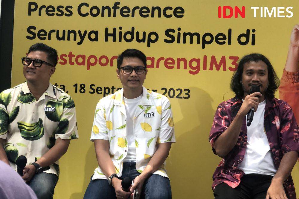 Fahroni Arifin, Shatya Framudia, dan Kiki Aulia Ucup pada konferensi pers Pestapora Bareng IM3 pada Senin (18/9/2023) (IDN Times/Elizabeth Chiquita)