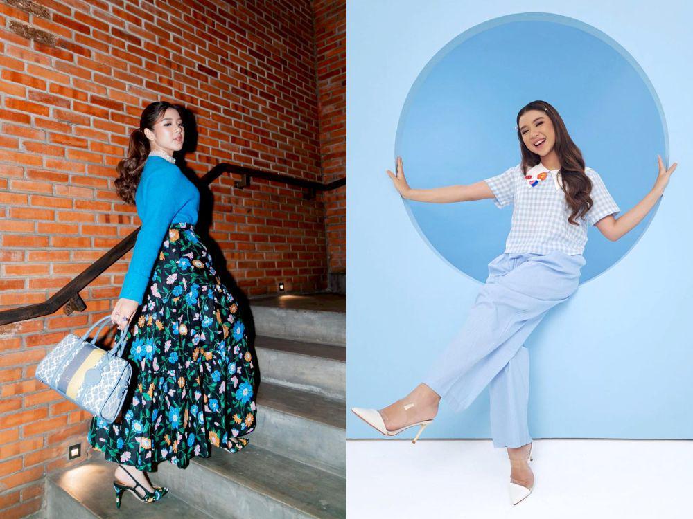 7 Inspirasi Outfit Nuansa Biru ala Tiara Andini, Super Chic