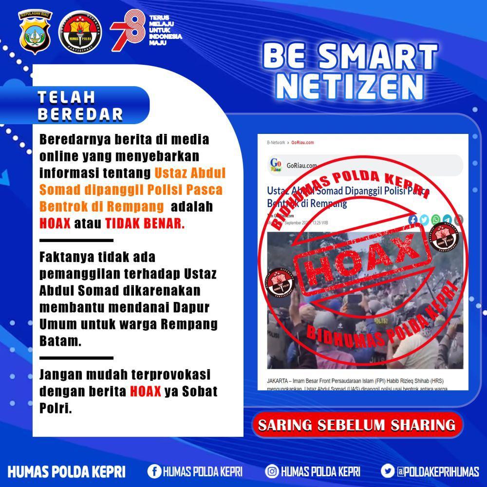 Ustaz Abdul Somad Diperiksa soal Bentrok Rempang, Begini Faktanya