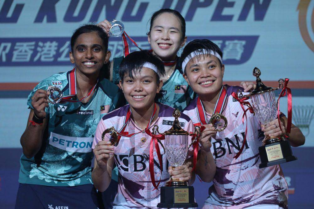 Podium ganda putri di Hong Kong Open 2023 (dok. PP PBSI)