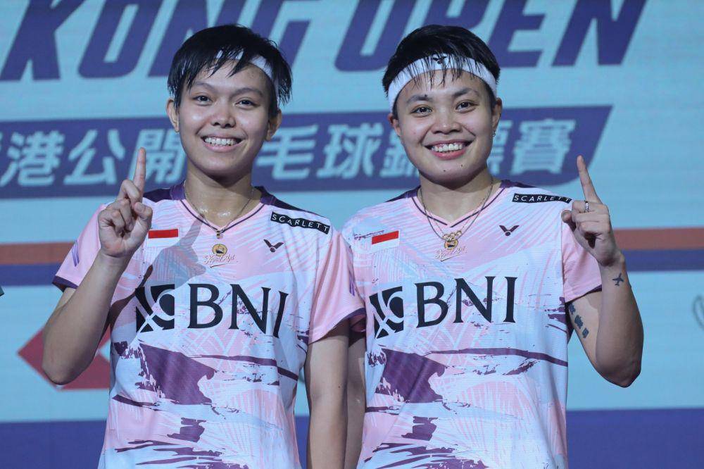 Apriyani Rahayu/Siti Fadia Silva Ramadhanti di final Hong Kong Open 2023 (dok. PP PBSI)