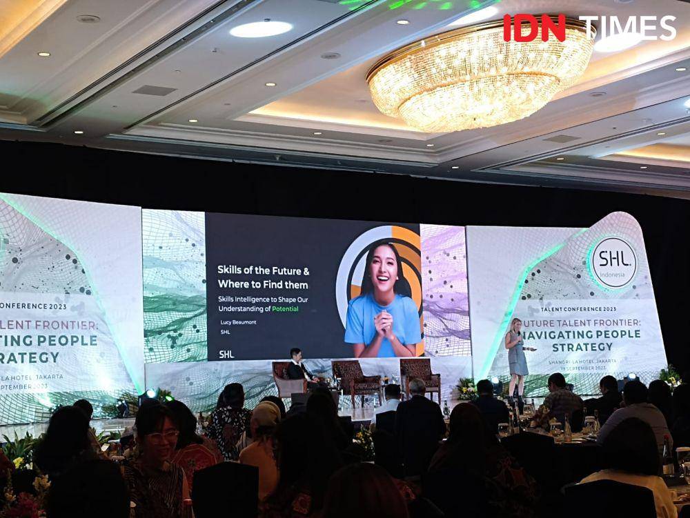 Acara SHL Talent Conference 2023 bertajuk "Future Talent Frontier: Navigating People Strategy” di Grand Ballroom Shangrilla Hotel, Jakarta. 19 September 2023. (IDN Times/M. Tarmizi Murdianto)