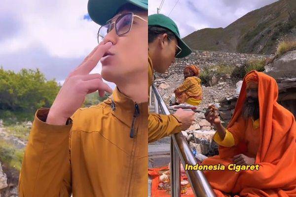 momen Denny Sumargo beri pertapa Nepal rokok (instagram.com/sumargodenny)