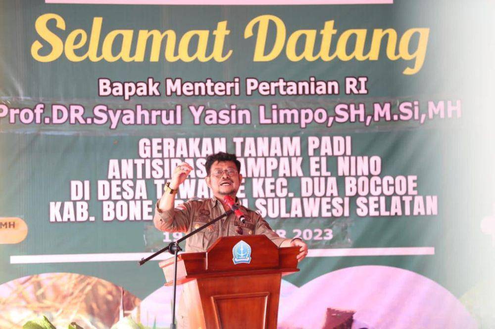 Menteri Pertanian Syahrul Yasin Limpo (Mentan SYL) menyampaikan pidato (Dok. Kementan)