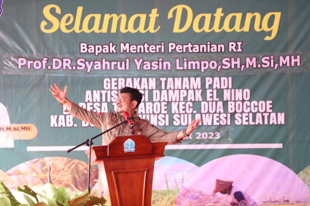 Menteri Pertanian Syahrul Yasin Limpo (Mentan SYL) menyampaikan pidato (Dok. Kementan)
