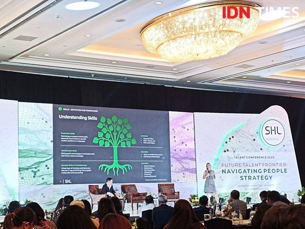 Acara SHL Talent Conference 2023 bertajuk "Future Talent Frontier: Navigating People Strategy” di Grand Ballroom Shangrilla Hotel, Jakarta. 19 September 2023. (IDN Times/M. Tarmizi Murdianto)