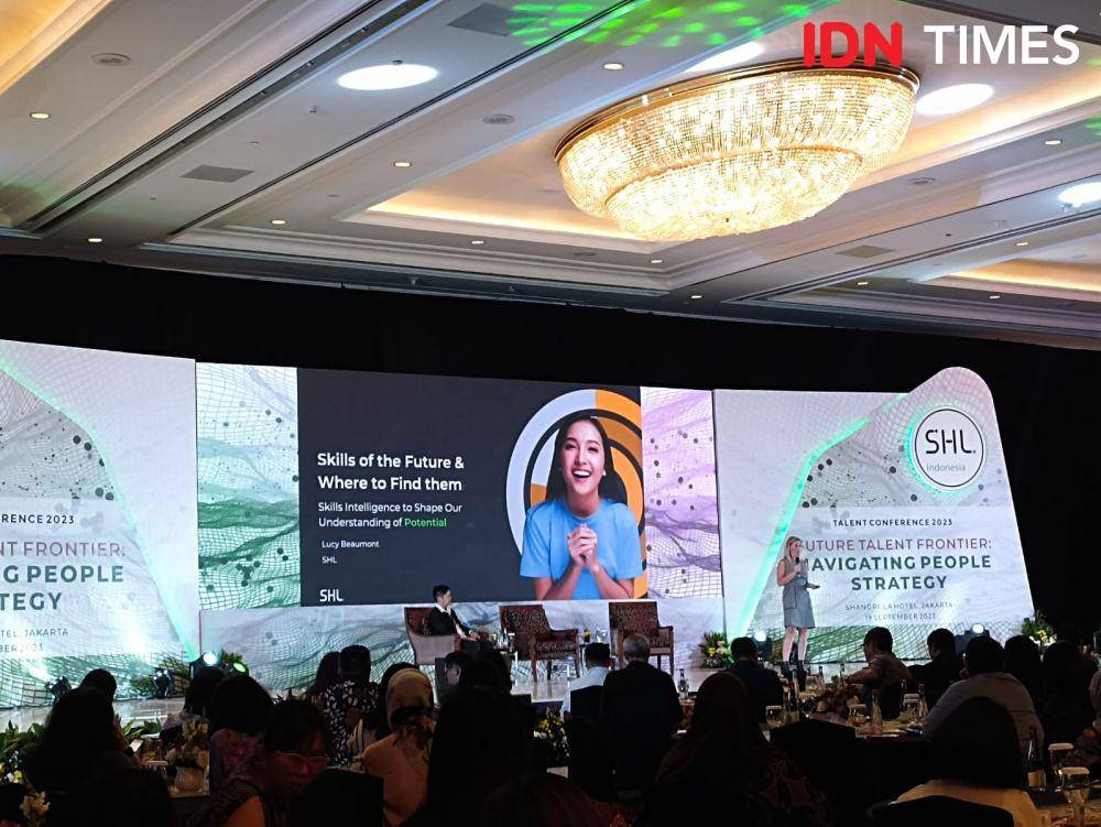 Acara SHL Talent Conference 2023 bertajuk "Future Talent Frontier: Navigating People Strategy” di Grand Ballroom Shangrilla Hotel, Jakarta. 19 September 2023. (IDN Times/M. Tarmizi Murdianto)