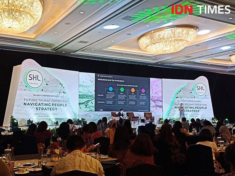 Acara SHL Talent Conference 2023 bertajuk "Future Talent Frontier: Navigating People Strategy” di Grand Ballroom Shangrilla Hotel, Jakarta. 19 September 2023. (IDN Times/M. Tarmizi Murdianto)