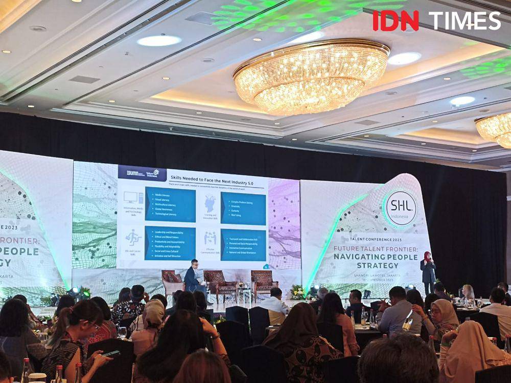 Acara SHL Talent Conference 2023 bertajuk "Future Talent Frontier: Navigating People Strategy” di Grand Ballroom Shangrilla Hotel, Jakarta. 19 September 2023. (IDN Times/M. Tarmizi Murdianto)