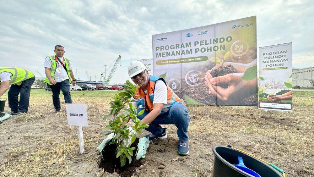 PT Pelindo Multi Terminal, Subholding menggelar aksi penanaman pohon di area Pelabuhan Belawan (Dok. IDN Times)