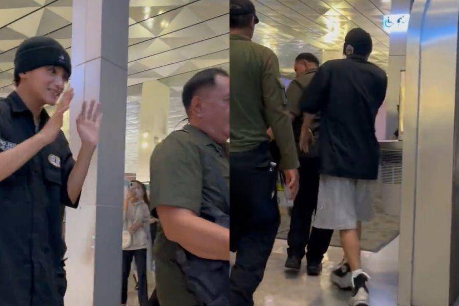 Zayyan XODIAC di bandara untuk balik ke Korea, Selasa (19/9/2023). (twitter.com/0_25am)