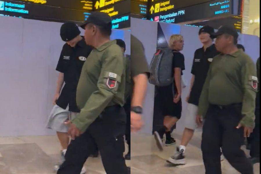 Zayyan XODIAC di bandara untuk balik ke Korea, Selasa (19/9/2023). (twitter.com/0_25am)