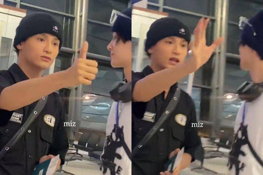 Zayyan XODIAC di bandara untuk balik ke Korea, Selasa (19/9/2023). (twitter.com/imagoodgurl__)