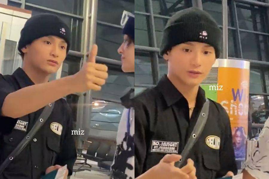 Zayyan XODIAC di bandara untuk balik ke Korea, Selasa (19/9/2023). (twitter.com/imagoodgurl__)