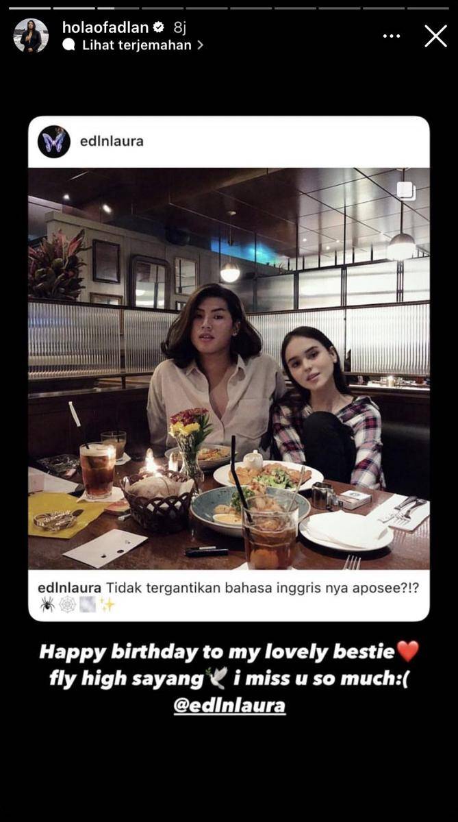 artis kenang momen bersama mendiang Laura Anna yang berulang tahun (Instagram.com/halaofadlan)