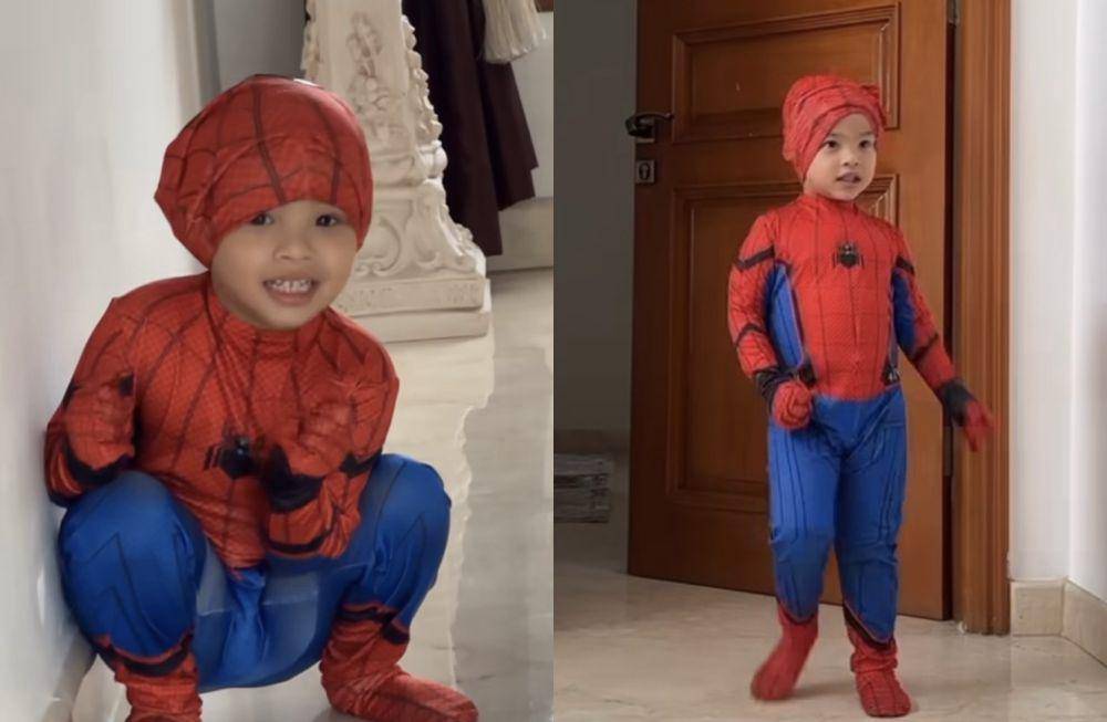 potret Gala Sky cosplay jadi Spider-Man (Instagram.com/fuji_an)