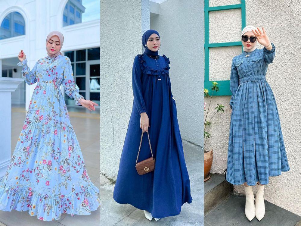 9 Ide Outfit Dress Warna Biru ala Selebgram Yolla Anggita, Chic Abis!