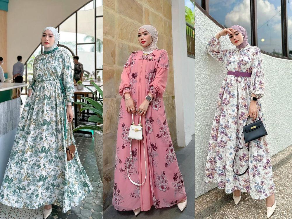 10 Pilihan Outfit Dress Floral ala Yolla Anggita, Gayanya Super Elegan