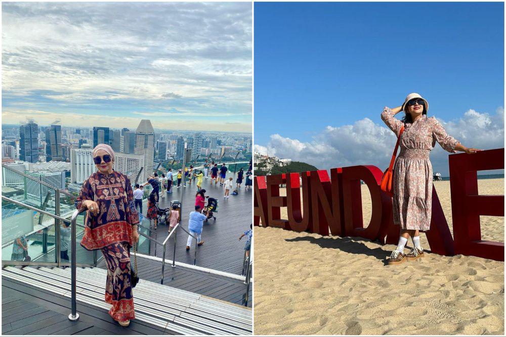10 Potret Ibu Artis yang Hobi Liburan di Usia Senja