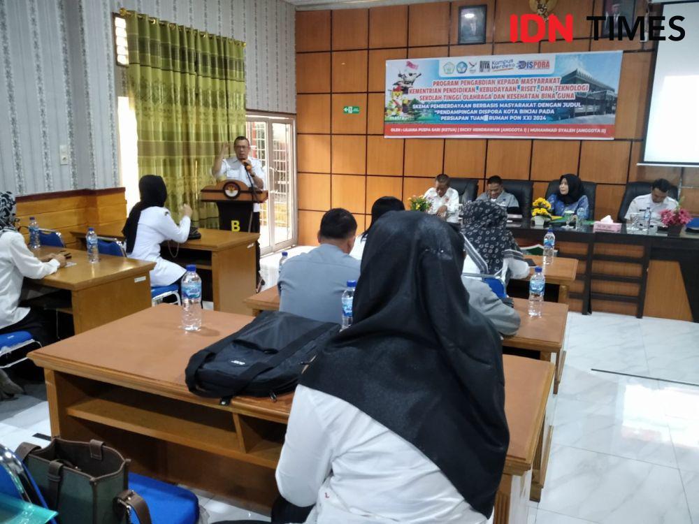 Persiapan GOR Jalan Jambi Binjai untuk Venue Cabor Gulat PON 2024