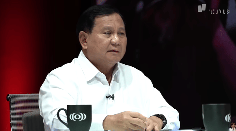 Prabowo Subianto dalam acara 3 Bacapres Bicara Gagasan di UGM (YouTube/Narasi)