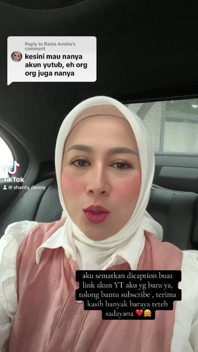Shanty Denny kabarkan akun YouTube dihack (instagram.com/shantydenny)