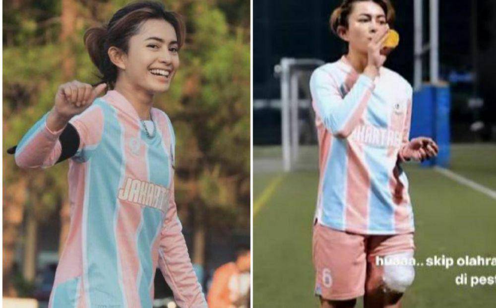 potret Sintya Marisca main bola usai pulih cendera (instagram.com/sintyamarisca)