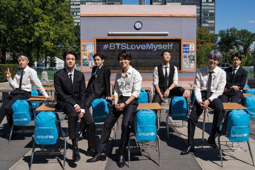 Kolaborasi BTS dan UNICEF dalam program Love Myself (twitter.com/UNICEF)