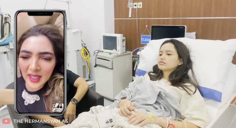 potret Sarah Menzel dilarikan ke RS (youtube.com/The Hermansyah A6)