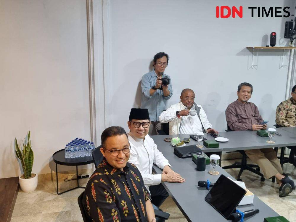 Pertemuan Anies dan Cak Imin untuk mengumumkan pokja tim pemenangan Pilpres 2024. (IDN Times/Ilman Nafi’an)