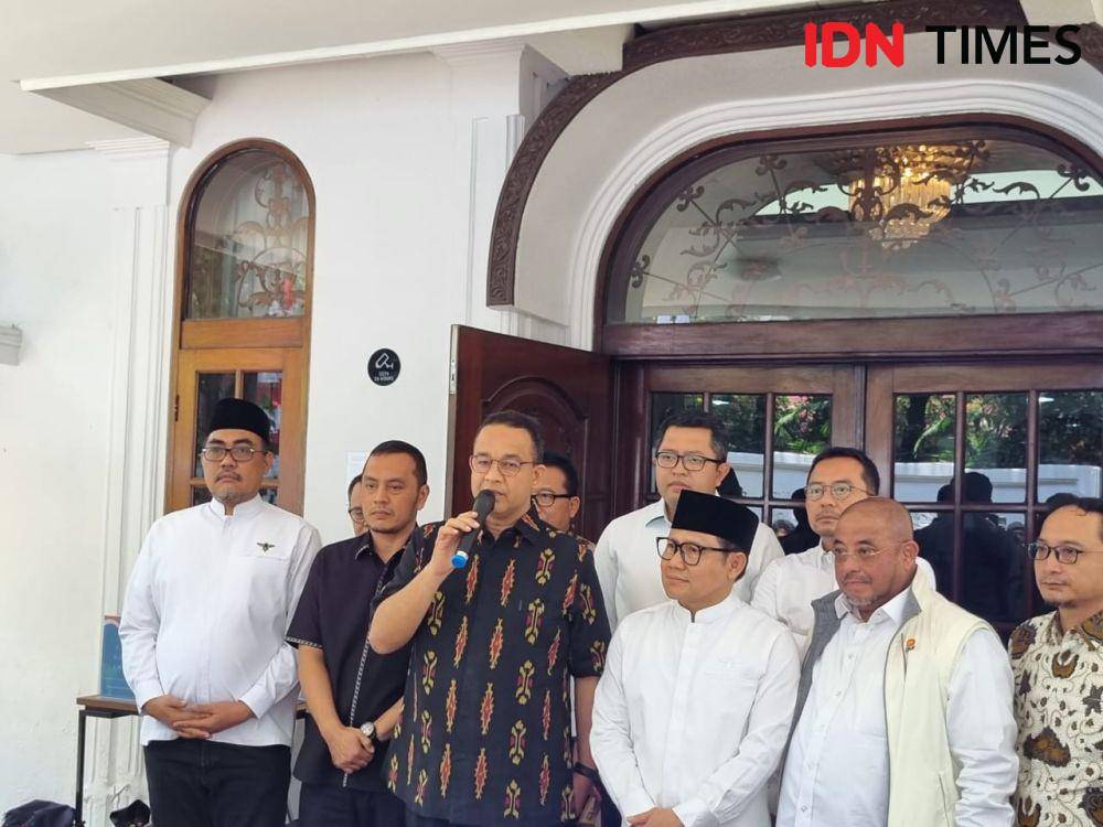 Bacapres-bacawapres Anies Baswedan - Muhaimin Iskandar berkumpul di Sekretariat Koalisi Perubahan (IDN Times/Ilman Nafi'an)
