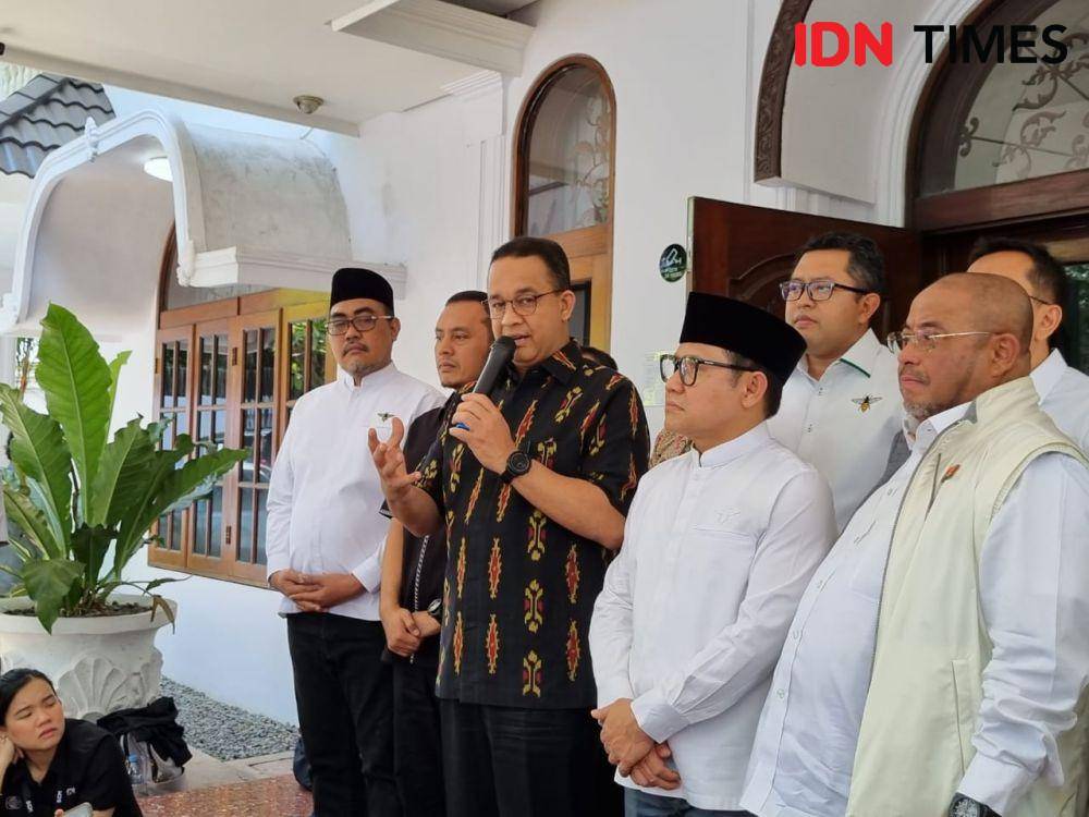 Bacapres-bacawapres Anies Baswedan - Muhaimin Iskandar berkumpul di Sekretariat Koalisi Perubahan (IDN Times/Ilman Nafi'an)