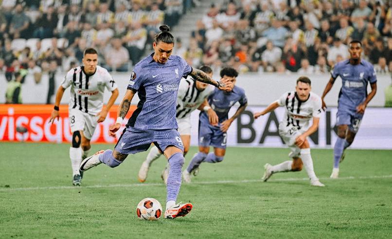 Darwin Nunez cetak gol untuk Liverpool di laga perdana Europa League 2023/24 (liverpoolfc.com)