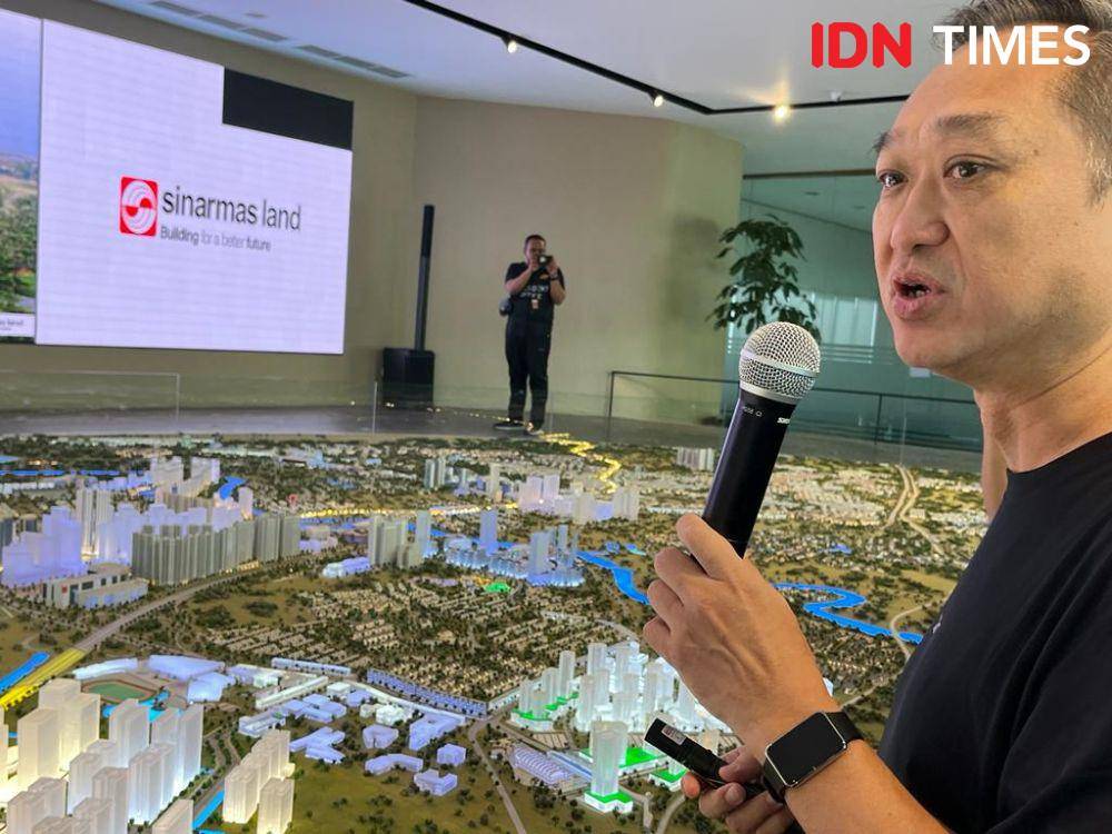 Direktur PT Bumi Serpong Damai Emiten (BDSE), Hermawan Wijaya saat menjelaskan mengenai kondisi pengembangan BSD City (IDN Times/Uni Lubis)