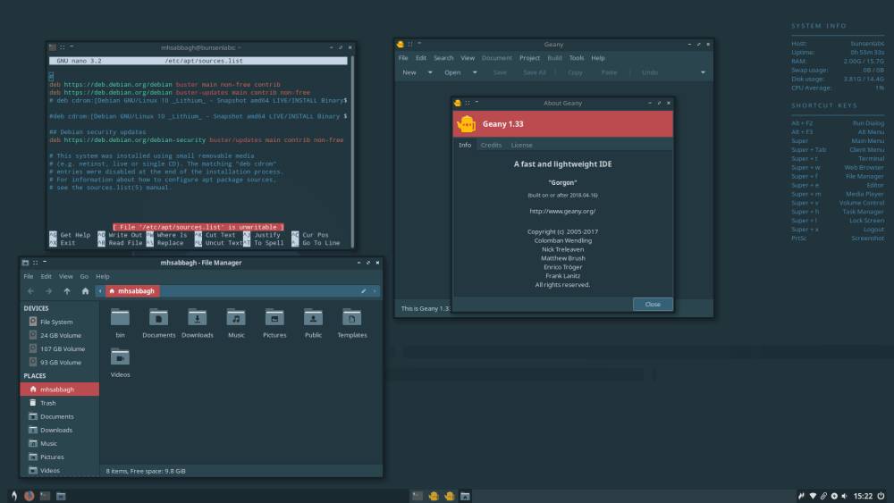 BunsenLabs Linux Lithium (dok. BunsenLabs)